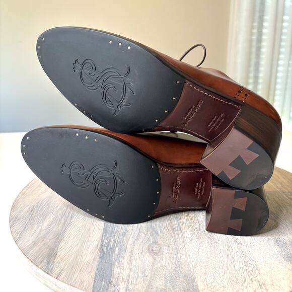 The Office of Angela Scott Mrs. Hazel Brogue Oxford Heels Brown Leather Size 9 - Picture 10 of 13